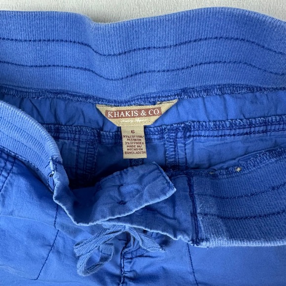 Khakis & Co Blue Cotton Stretch Shorts Women's Size 6 Drawstring Waist Casual - Picture 2 of 10
